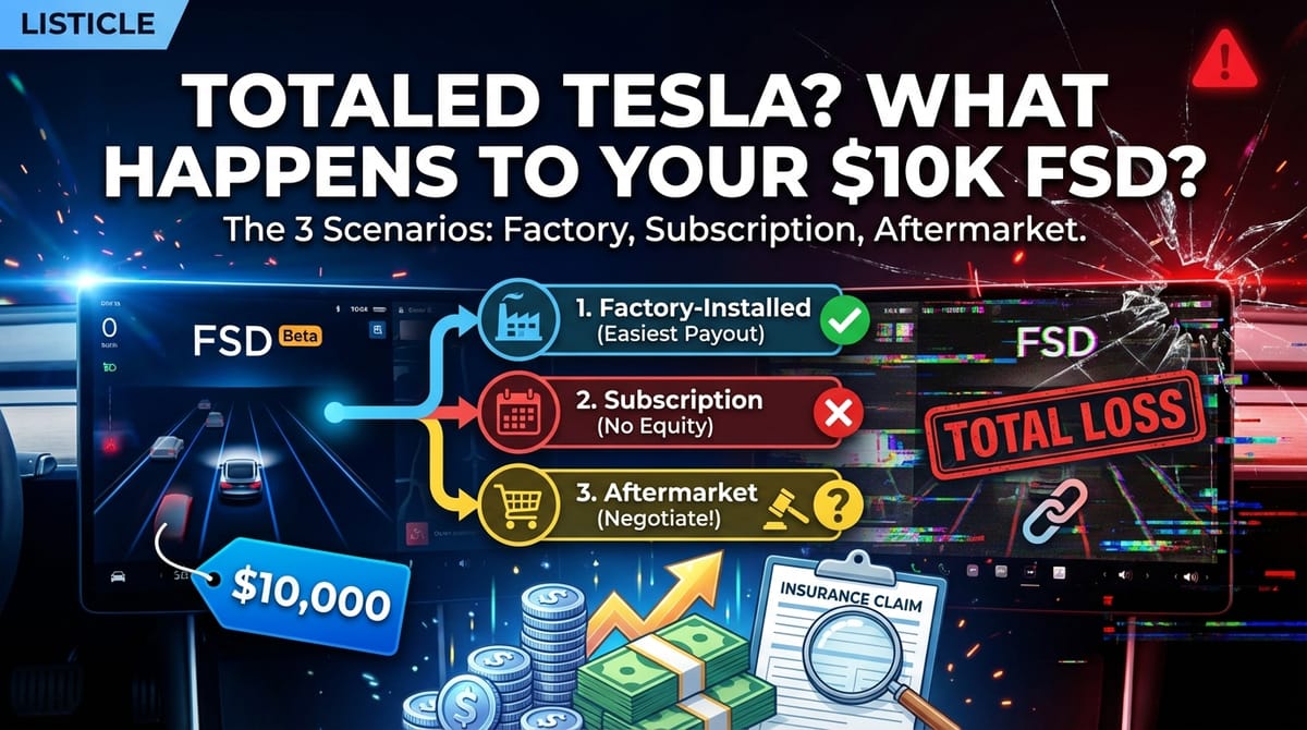 Totaled Your Tesla? Here’s What Happens to Your $10,000 FSD Package